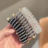 DAIIIBABYYY  -  1/3Pcs Telephone Line Hair Rope Women Crystal Ponytail High Elastic Hairbands Girls Resin Hair Ties Scrunchies Hair Accessories