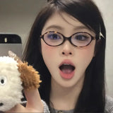 DAIIIBABYYY  -  Y2K Retro Oval Frame Glasses Women Leopard Ins Sweet Cool Eyewear Trend Brand Reading Computer Anti Blue Light Eyeglasses