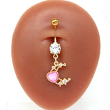 Daiiibabyyy  Y2K Accessories Zircon Planet Moon Belly Rings Sexy Fashion Jewelry Cute Butterfly Body Piercing Jewelry Belly Button Rings