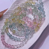 DAIIIBABYYY  -  7MM Natural Colored Topaz Bracelet Jewelry For Woman Men Healing Fengshui Stretch Fashion Gift 1PCS