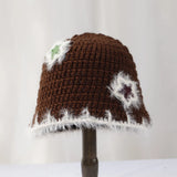 Daiiibabyyy  New Star Colorful Fringe Woolen Hat Women's Autumn and Winter Cute Handmade Plush Hat Knitted Fisherman Bucket Hats