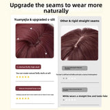 DAIIIBABYYY  -  Women's Full Head Wig Long Curling Raspberry Red Big Wave Lolita Natural Daily Simulation Hair Whole Top Wig Cover