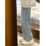 Daiiibabyyy  Retro High Waist Straight Leg Jeans Women's Slimming Versatile American Sle Floor Length Wide Leg Pants Spring