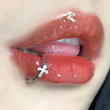 Daiiibabyyy Women's Love Earbone Nail Lip Trim Titanium Steel Spicy Girl Sweet Cool Cross Lips Sting Labial Ring Body Piercing Jewelry