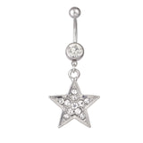 Daiiibabyyy  Korean Fashion Shiny Crystal Star Belly Rings Sexy Pink Cute Body Accessories Belly Piercing Y2K Charms Accessories