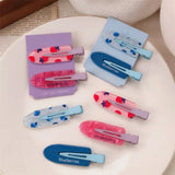 Daiiibabyyy  2pcs Dopamine Vitality Girl Fruit Series Seamless Duckbill Hair Clip, Cute Sweet Strawberry Blueberry Grape Bangs Side Clip