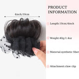 Daiiibabyyy  Synthetic Hair Bun Extensions Wig Claw Clip Bun Hairpiece with Tulle Decoration Balletcore Duckbill Clip Hair Bun for Women Use