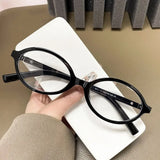 Daiiibabyyy  Y2K Oval Anti Blue Light Blocking Glasses Women's Clear Anti Radiation Filter Glasses Anti Radiation Eyeglass