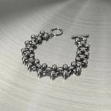 Daiiibabyyy  Punk Hollow Ball Titanium Steel Gothic Style Bracelet Non fading Hip Hop Bracelet For Men Women Girls Party Jewelry Accessories