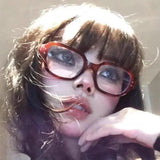 Daiiibabyyy  Vintage Fashion Computer Glasses Frame Women Men Anti Blue Light Red Korean Square Eyewear Glasses Optical Spectacle Eyeglass