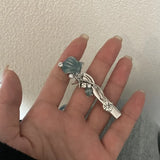 DAIIIBABYYY  -  Ocean element drop glaze hair clip shell silver metal side clip fashionable sweet cool niche design hair clip Headwear