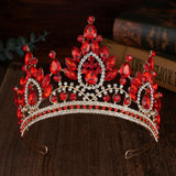 Daiiibabyyy  Luxury Baroque Vintage Water Drop AB Crystal Tiara For Women Wedding Girls Birthday Party Elegant Crown Hair Accessories