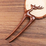 Daiiibabyyy  Elegant Wood Wooden Hair Stick Vintage Style Handmade Craft Hanfu Hairpin Cat Flower Rabbit Deer Chinese Style Hairpin Women
