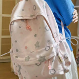 Daiiibabyyy  Fashion Kawaii Y2k Backpack Preppy Cute Star Print Girls Schoolbags High-capacity Outdoor Travel Backpacks for Women Students