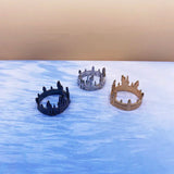Daiiibabyyy  Vintage Europe Old Castle Rings for Women Men Antique Sliver Plating Carving Gothic Church Finger Ring Festival Jewelry