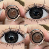 Myopia Blue Color Contact Lenses Black Pupil 6months 1pair Cosmetic Lenses