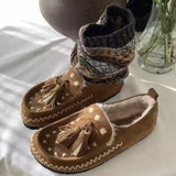 Daiiibabyyy  New Women's Winter Shoes Bohemian Style Plush Warm Casual Shoes for Woman Fashion Baotou Mule Shoe Designer Shoes Zapatos Mujer