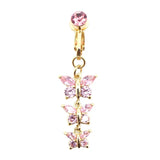 DAIIIBABYYY  -  1PC Fake Belly Button Ring Fake Belly Piercing Crown Clip On Umbilical Non Navel Fake Pircing Butterfly Cartilage Earring Clip