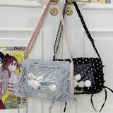 Daiiibabyyy  Dot Print Crossbady Bag Flap Transparent Sac Femme New Lace-up Bow Bolso Sqaure Bolsos De Mujer Underarm  Bags for Woman