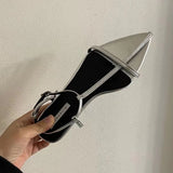Daiiibabyyy 2024 New Brand Gold Women Sandal Fashion Narrow Band Flat Heel Ladies Gladiator Shoes Pointed Toe Ankle Buckle Zapatos Muje