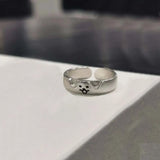 Daiiibabyyy  Fashion Adjustable Cat Dog Couple Rings for Women Simple Design Overlapping Wear Cute Gifts Rings for Girlfriend Wedding Jewelry