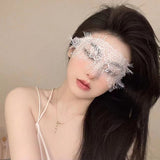 DAIIIBABYYY  -  Sexy Black Lace Masquerade Mask Hollow Out Veil White Eye Mask Rave Party Nightclub Fashion Festival Accessories Dating Fun Toys