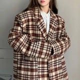 Daiiibabyyy  Middle Length Ladies Jackets Loose Single Breasted Women's Wool & Blends Coat Trendy Autumn Elegant Long Sleeve on Sale Novelty