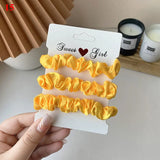 DAIIIBABYYY  -  3PCs/set Silk Satin Elastic Hair Band Small Scrunchies Set Ladies Rubber Bands Ponytail Holders for Women Girls Hair accessories