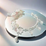 Daiiibabyyy  New Sakura Butterfly Glass Bracelet Women New Chinese Style Versatile Super Fairy Bracelet Niche Design