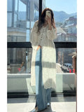 Daiiibabyyy Lace Floral Embroidery Beach Cover Up Beach Dress Kimono Cover Up Boho Casual Long Sleeve Cardigan Monokini Bathing Lace Dress