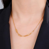 DAIIIBABYYY  -  Stainless Steel Paper Clip Link Chain Necklace for Women Gold Color Trendy Jewelry on The Neck New In Birthday Gift