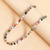 Daiiibabyyy  New Colorful Bead Necklace Sweet Cute Girlish Style Transparent Heart-Shaped Collarbone Chain Novel Necklace Women's Jewelry