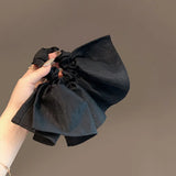 DAIIIBABYYY  -  Korean Women Black Pleated Skirt Hair Tie Scrunchies Ponytail Rubber Band Elastic Hair Bands Elegant Lady Girls Hair Accessories
