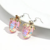 Daiiibabyyy  Boho Acrylic Colorful Transparent Strawberry Dangle Earrings for Women Fashion Resin Shiny Fruit Pendant Earring Lovely Jewelry