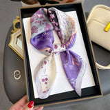DAIIIBABYYY  -  New Silk Square Scarf Women Luxury Floral Print Kerchief Soft Satin Hairband Hands Bag Ribbon Foulard Hijab Neckerchief Headband