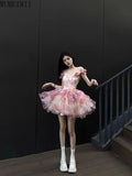 Daiiibabyyy  French sweet sexy temperament princess dress women's spring new design feeling flower suspender skirt tide