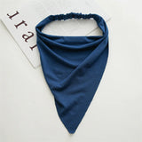 Daiiibabyyy  New Fashion Bohemian Solid Color Hair Scrafs Turban Headband Sweet Cotton Headscarf Triangle Bandanas For Women Hair Accessories