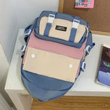 Daiiibabyyy  Fashion Nylon Backpack Large Capacity Korean Color School Bag Multifunction Breathable Book Bag Teenage