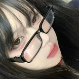 Vintage Japanese Small Black Square Frame Glasses Y2K Sweet Cool Spicy Girl Anti Blue Light Cosplay Photography Eyeglasses