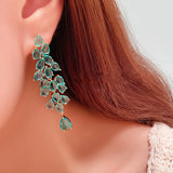 DAIIIBABYYY  -  Luxury AAA Marquise Cut Cubic Zircon Big Long Dangle Earring For Women Fashion Leaf Bridal Wedding Jewelry Accessory