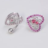 Daiiibabyyy Women Sexy Body Jewelry Spider Heart Belly Button Ring Navel Piercing Reversed Curved Bar Surgical Steel Navel Ring