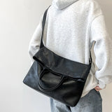 Daiiibabyyy  Designer Style Men's Commuting File Bag Hand-Held Briefcase Multifunctional Large Capacity Versatile Tote Bag Crossbody Bag