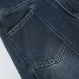 DAIIIBABYYY  -  Basic A-Line Denim Skirts With Belt Casual Slim Pockets High Waist Maxi Skirts Women 2025 Spring Autumn Streetwear Lady