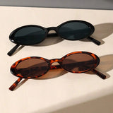 Daiiibabyyy  Sexy Small Oval Women's Sunglasses 2025 New Fashion Leopard Brown Hot Sun Glasses Female Retro Colorful Shade Eyeglass