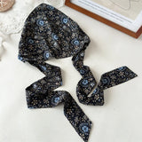 Daiiibabyyy  Long Ribbon Triangular Headband Hair Scarf Wraps Women Retro Triangle Headscarf Hat Travel Photo Headband Girl Hair Accessories