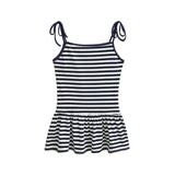 Daiiibabyyy  Sweet Double-shoulder Strap Striped Color-block Camisole For Women Unique Design Patchwork Pure Desire Dress Elegant Casual WIKO