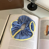 DAIIIBABYYY  -  Summer candy hit color hair rope plaid hair ring girl's heart rope tied ponytail rubber band Japanese and Korean  headdress