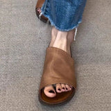 Daiiibabyyy  Comfortable Thick Bottomed Slip-On Sandals Women's Half Slip Birkenshoes Summer Outdoor Wear Couples Version Anti-Slip Slippers