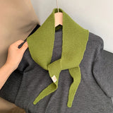 Daiiibabyyy  Sophie Scarf Niche Design 100% Wool Scarf Female Atmosphere Versatile Scarf Lazy  French Neck Scarf Tide Streetwear Scarves