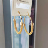 Daiiibabyyy  Vintage Metal Oval Earrings For Women Simple Geometric Circle Pendant Earrings Casual Daily Party Jewelry Accessrise Gifts